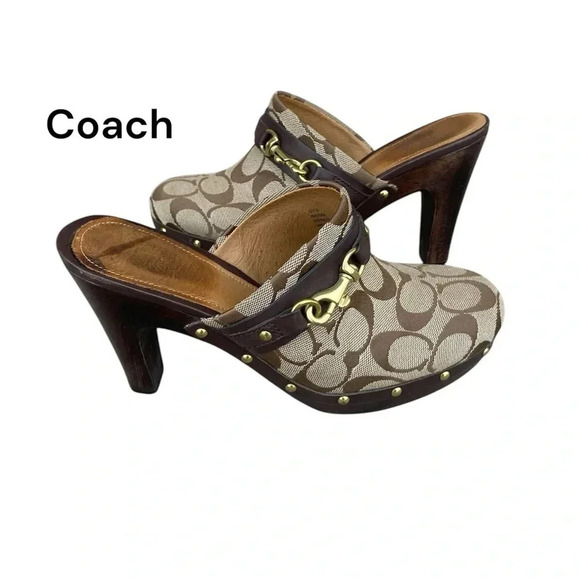 Coach Vintage healed clogs SZ 7 B - Picture 1 of 9